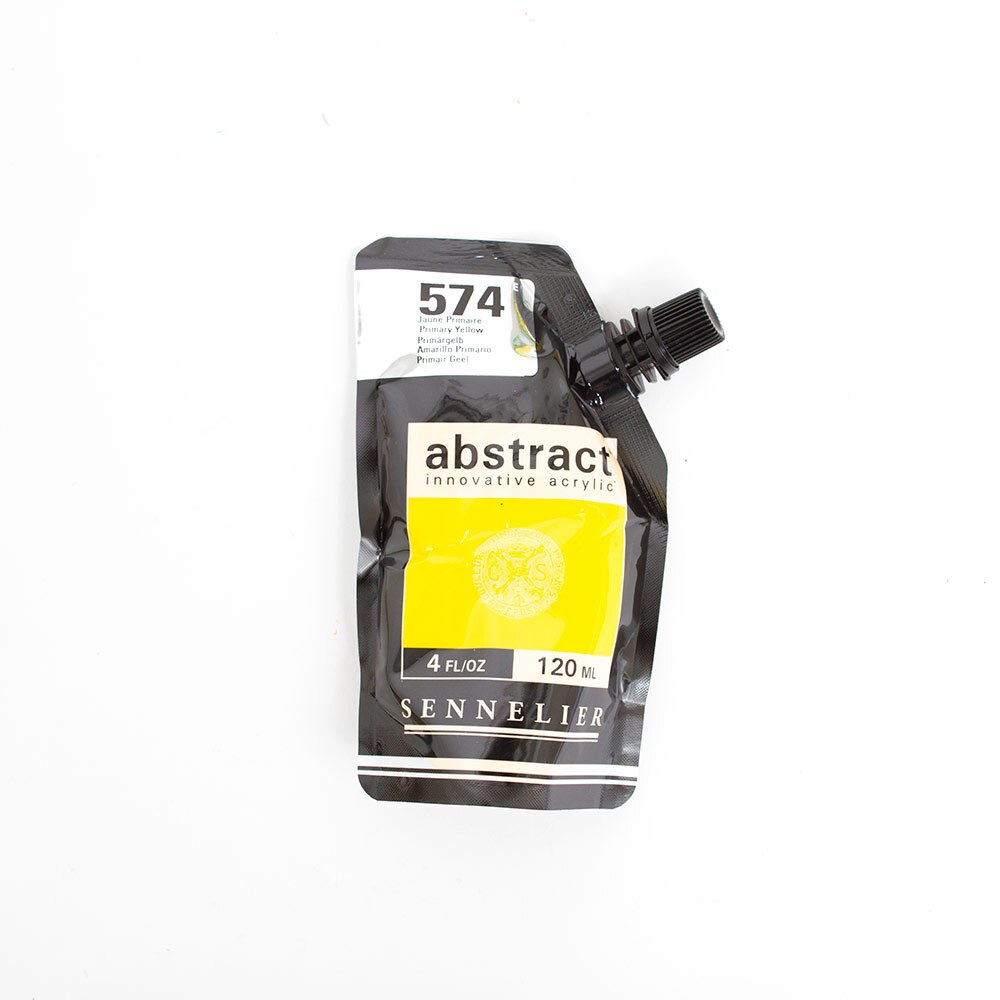 Abstract, Acrylic, Art & School, 120ml, Satin, 242861, Primary Yellow